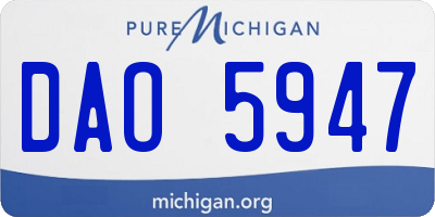 MI license plate DAO5947
