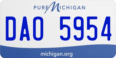 MI license plate DAO5954