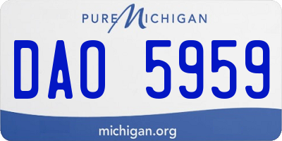 MI license plate DAO5959