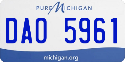 MI license plate DAO5961