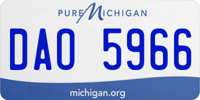 MI license plate DAO5966