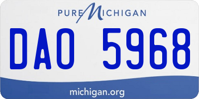 MI license plate DAO5968