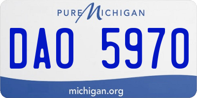 MI license plate DAO5970