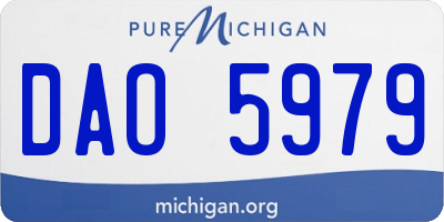 MI license plate DAO5979