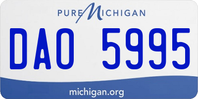 MI license plate DAO5995