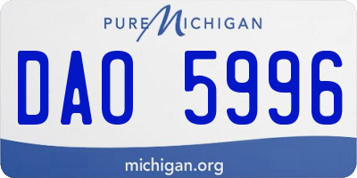 MI license plate DAO5996