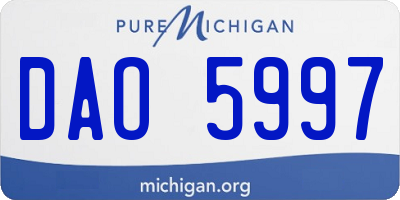MI license plate DAO5997