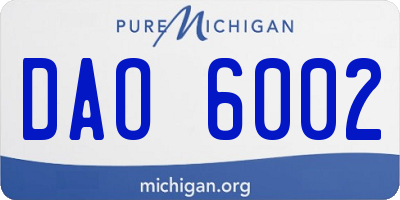 MI license plate DAO6002