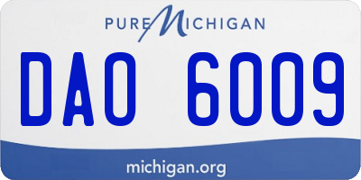 MI license plate DAO6009