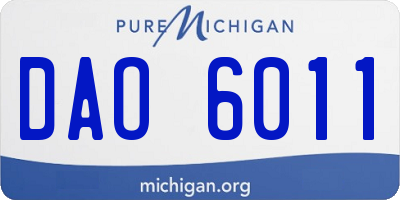 MI license plate DAO6011