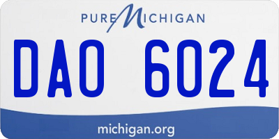MI license plate DAO6024