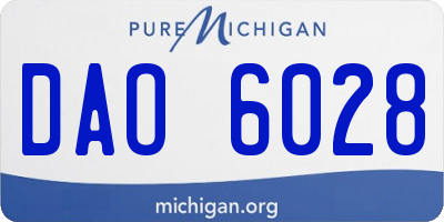 MI license plate DAO6028