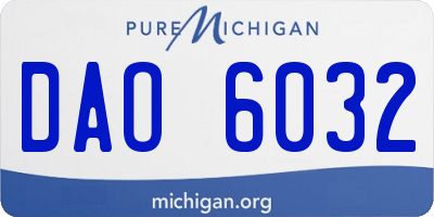 MI license plate DAO6032