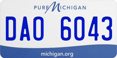 MI license plate DAO6043