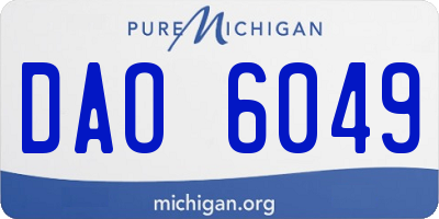MI license plate DAO6049