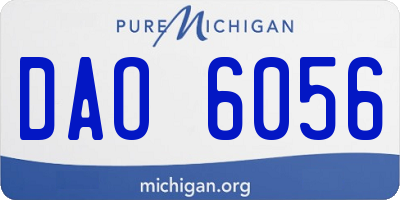 MI license plate DAO6056