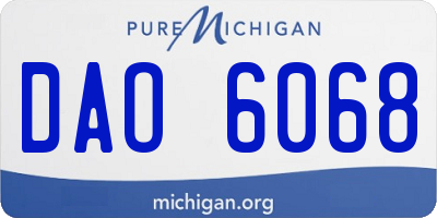 MI license plate DAO6068