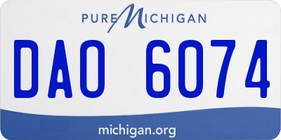 MI license plate DAO6074