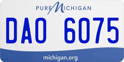 MI license plate DAO6075