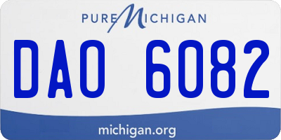 MI license plate DAO6082