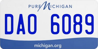MI license plate DAO6089