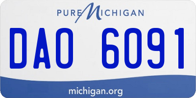 MI license plate DAO6091