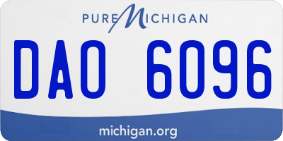 MI license plate DAO6096