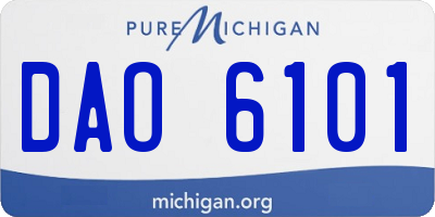 MI license plate DAO6101