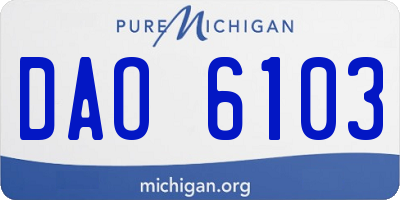 MI license plate DAO6103