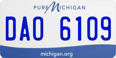 MI license plate DAO6109