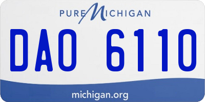 MI license plate DAO6110