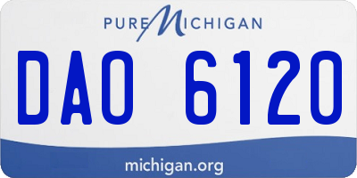 MI license plate DAO6120