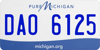 MI license plate DAO6125