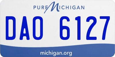 MI license plate DAO6127