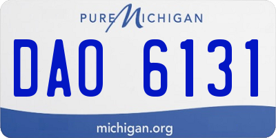 MI license plate DAO6131