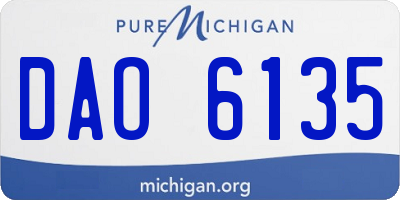 MI license plate DAO6135