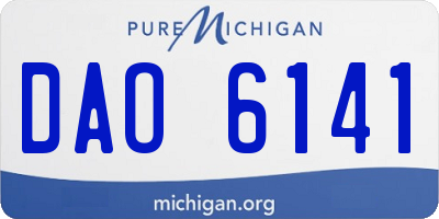 MI license plate DAO6141