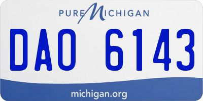 MI license plate DAO6143