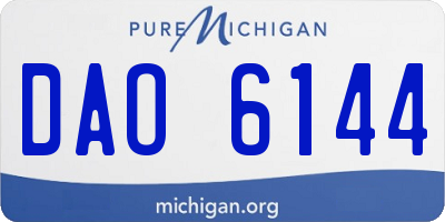 MI license plate DAO6144