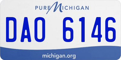 MI license plate DAO6146