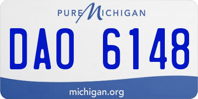 MI license plate DAO6148