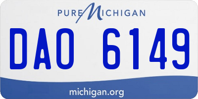 MI license plate DAO6149