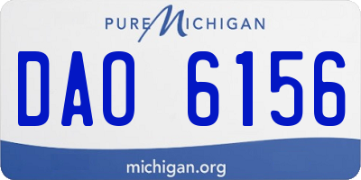 MI license plate DAO6156