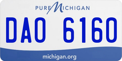 MI license plate DAO6160