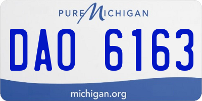 MI license plate DAO6163