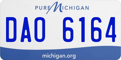 MI license plate DAO6164