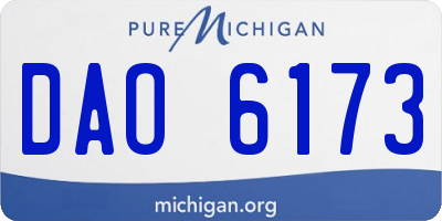 MI license plate DAO6173