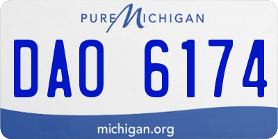 MI license plate DAO6174