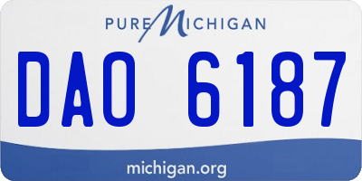 MI license plate DAO6187