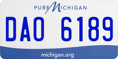 MI license plate DAO6189